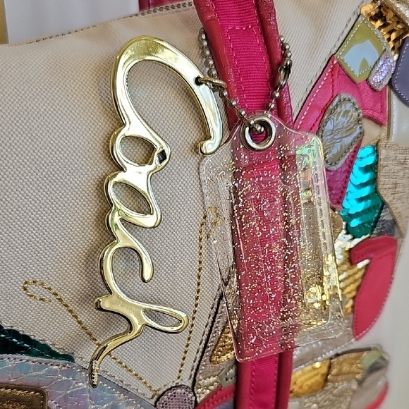 Coach Poppy Glam Sequin Patchwork Butterfly Tote Bag 2009